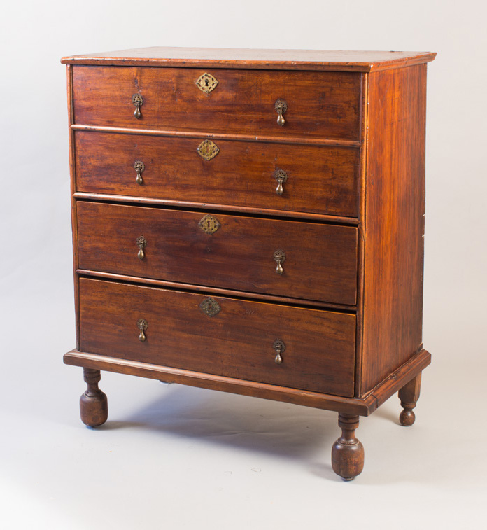 A rare and unusual two drawer blanket chest on frame