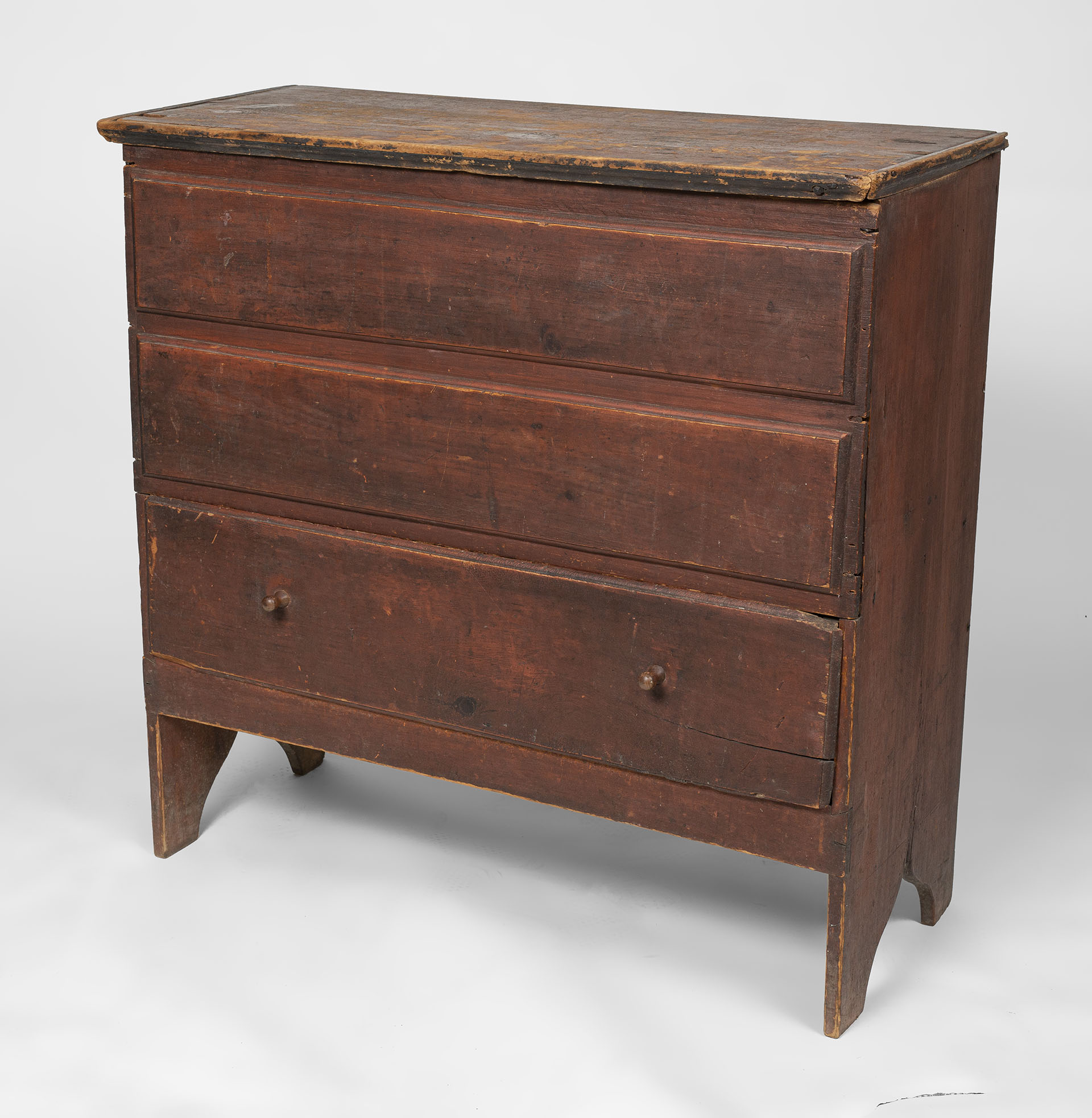 A small New England one drawer pine blanket chest