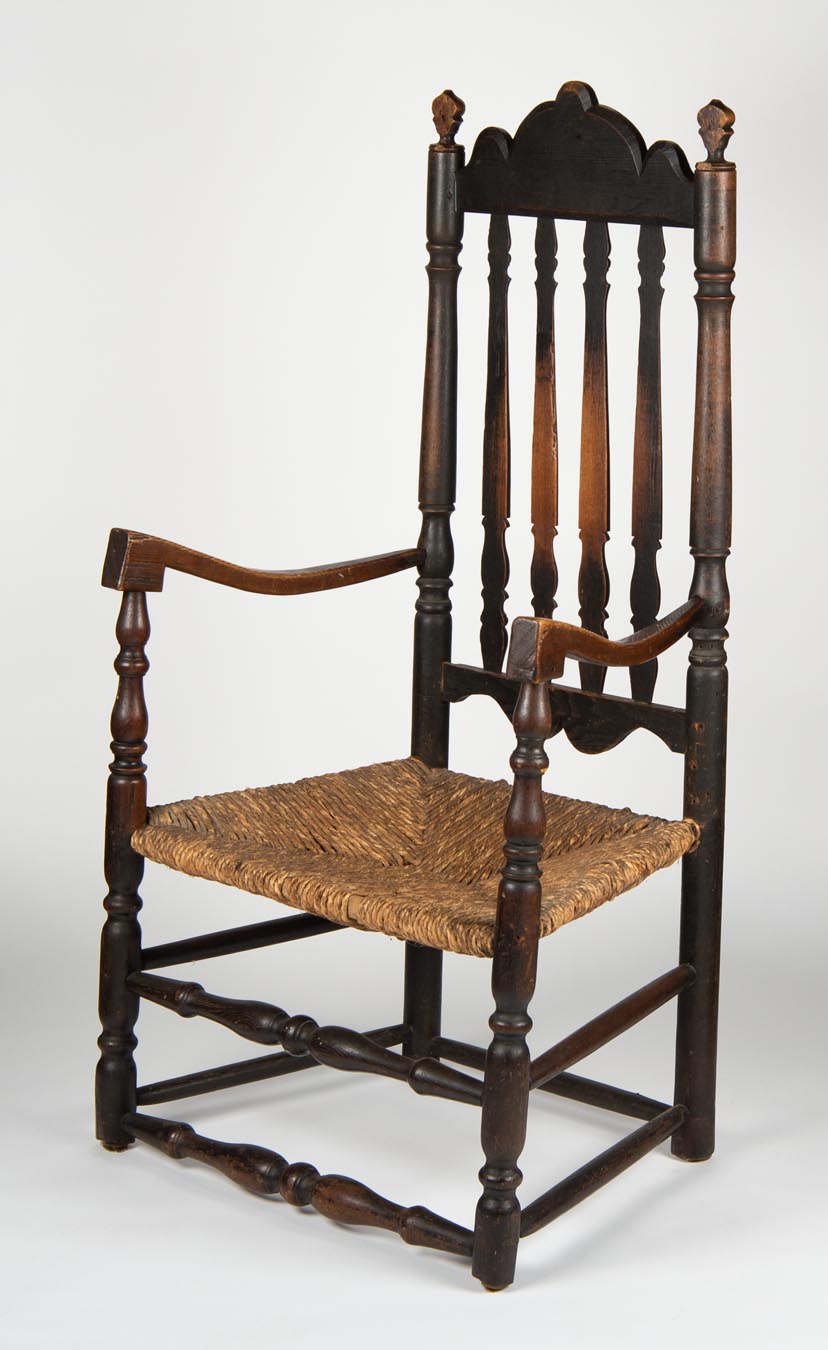 An early banister backed armchair