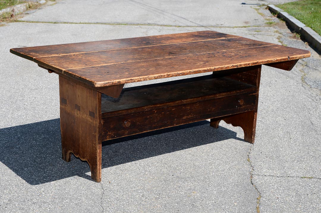 A fine, oversized hutch or bench table