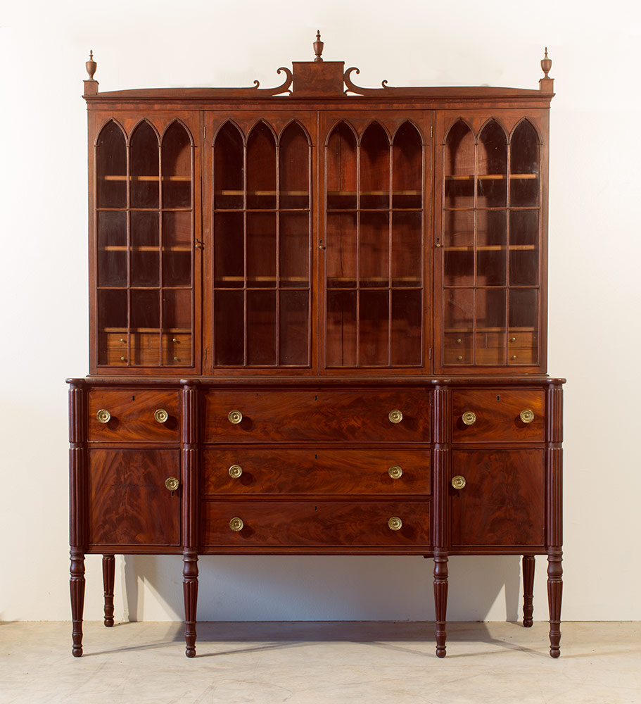 An exceptional Sheraton Period desk and bookcase