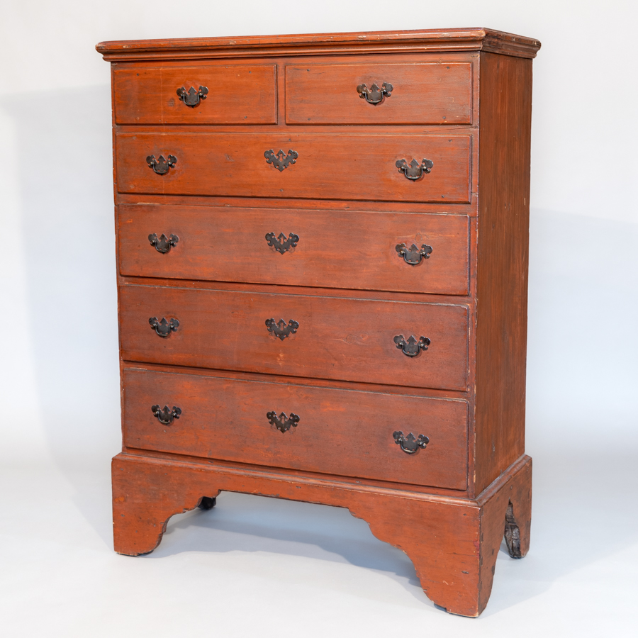 A fine country Queen Anne three drawer blanket chest
