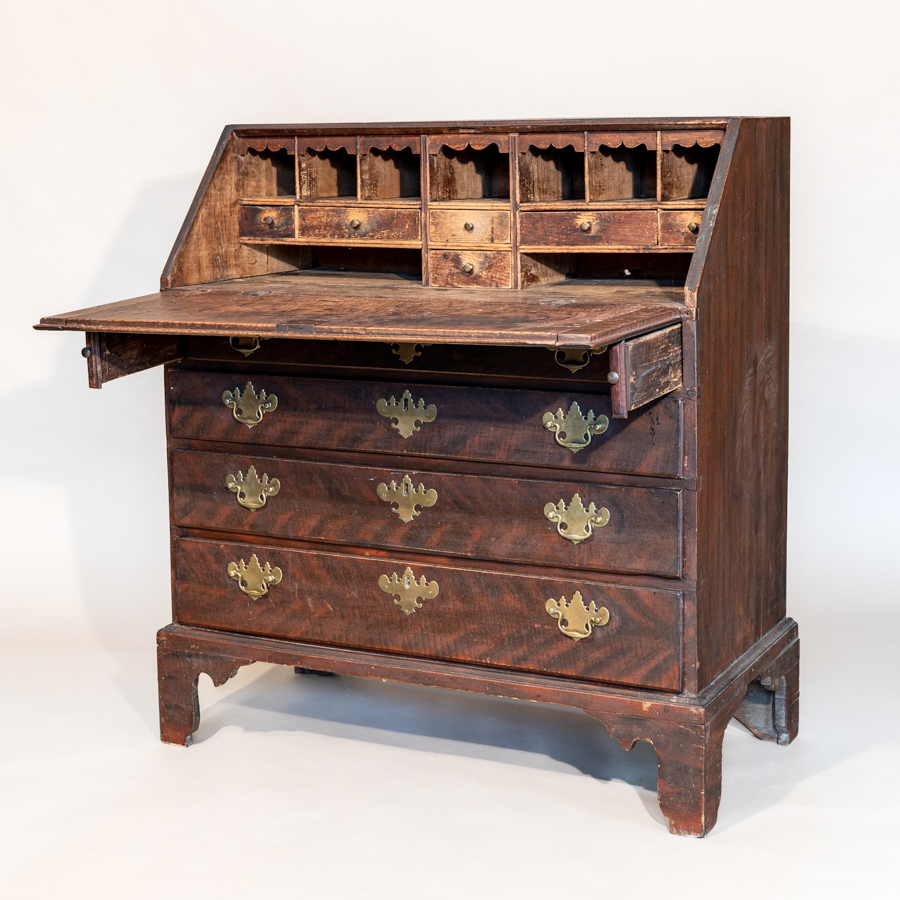 country Chippendale desk open